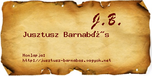 Jusztusz Barnabás névjegykártya
